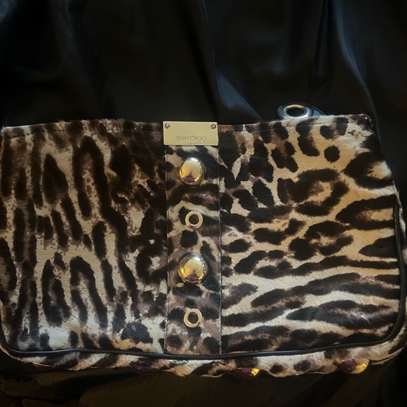 Jimmy Choo Handbags - Jimmy Choo Leopard Print Pony Hair Clutch